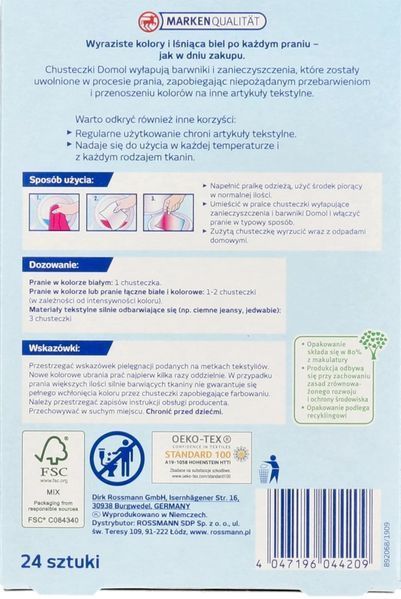 DOMOL Серветки для захисту одягу від фарбування 24 шт R 182889 фото