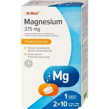 Магній 375 мг Цитрато Dr. Max 2x10 шипучих таблеток 2985960820 фото