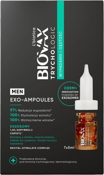 LBIOTICA BIOVAX Трихологічний препарат для чоловіків від випадіння та покращення густого волосся 7 x 5 мл 2928761509 фото