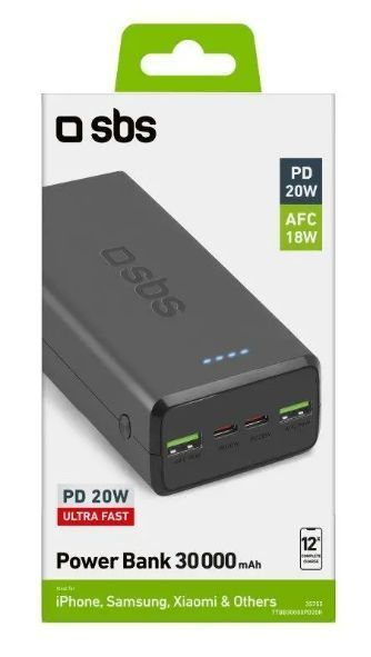 Повербанк SBS 30000mAh, 20W Чорний 2795300457 фото