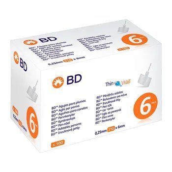 Голки BD 6 мм для шприц-ручок інсулінових 31G, 100 шт 1962965 фото